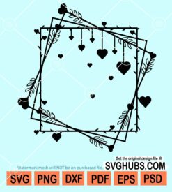Square valentine frame svg