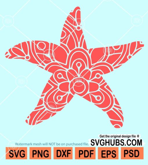 Starfish mandala svg