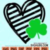 Stripped heart St Patrick Day svg