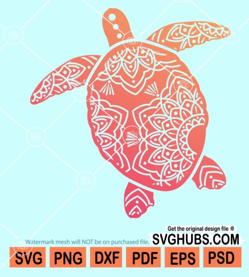 Turtle mandala svg