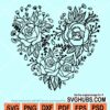 Valentine's day floral heart svg