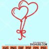 2 Heart balloons svg