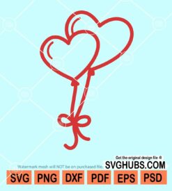 2 Heart balloons svg