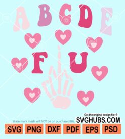 A b c d e f u middle finger svg