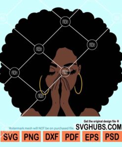 Afro girl praying svg