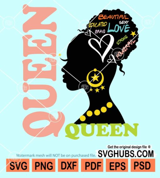 Afro queen svg