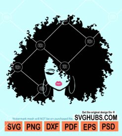 Afro woman face svg