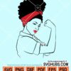 Afro woman with red bandana and lipstick svg