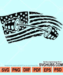 American flag with barbell svg