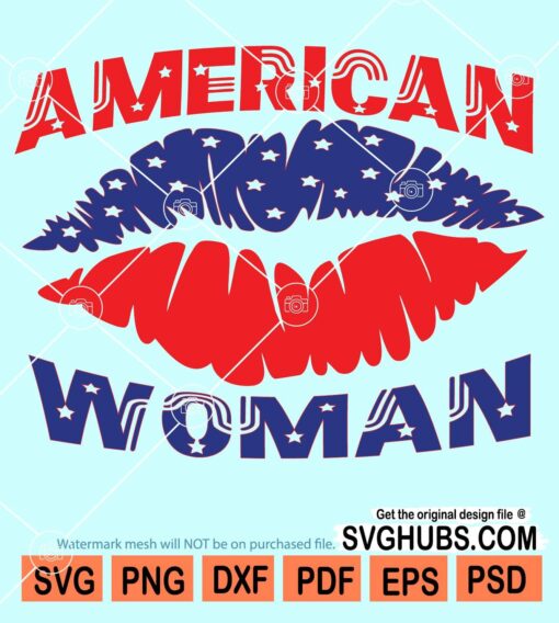 American woman lips svg
