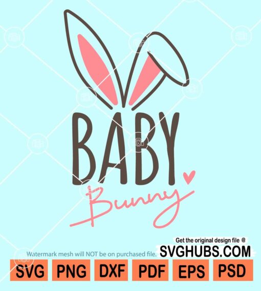 aby bunny svg, Baby bunny ears svg, Family Bunny svg, Cute Bunny Ears ...