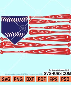 Baseball American flag svg