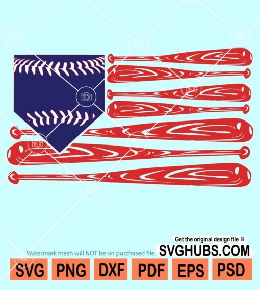 Baseball American flag svg