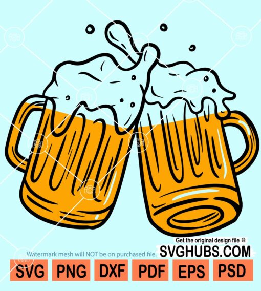 Beer Mugs cheers svg