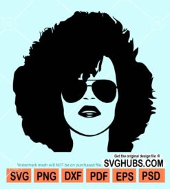 Black nubian woman with singlasses svg