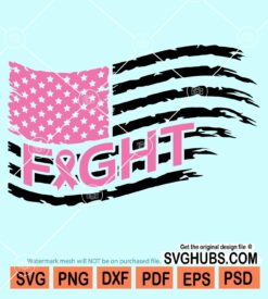 Breast cancer fight flag svg
