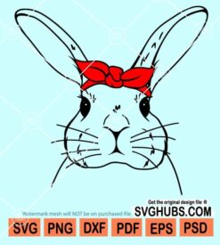 Bunny with bandana svg