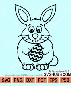 Bunny with easter egg svg