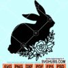Bunny with flowers svg