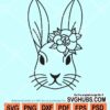 Bunny with flowers svg