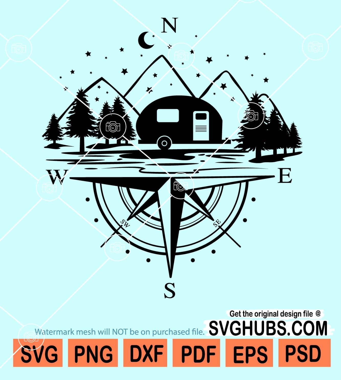 Nature Trip Svg Camping Svg Wildlife Svg Mountain Compass Svg Hike Svg ...