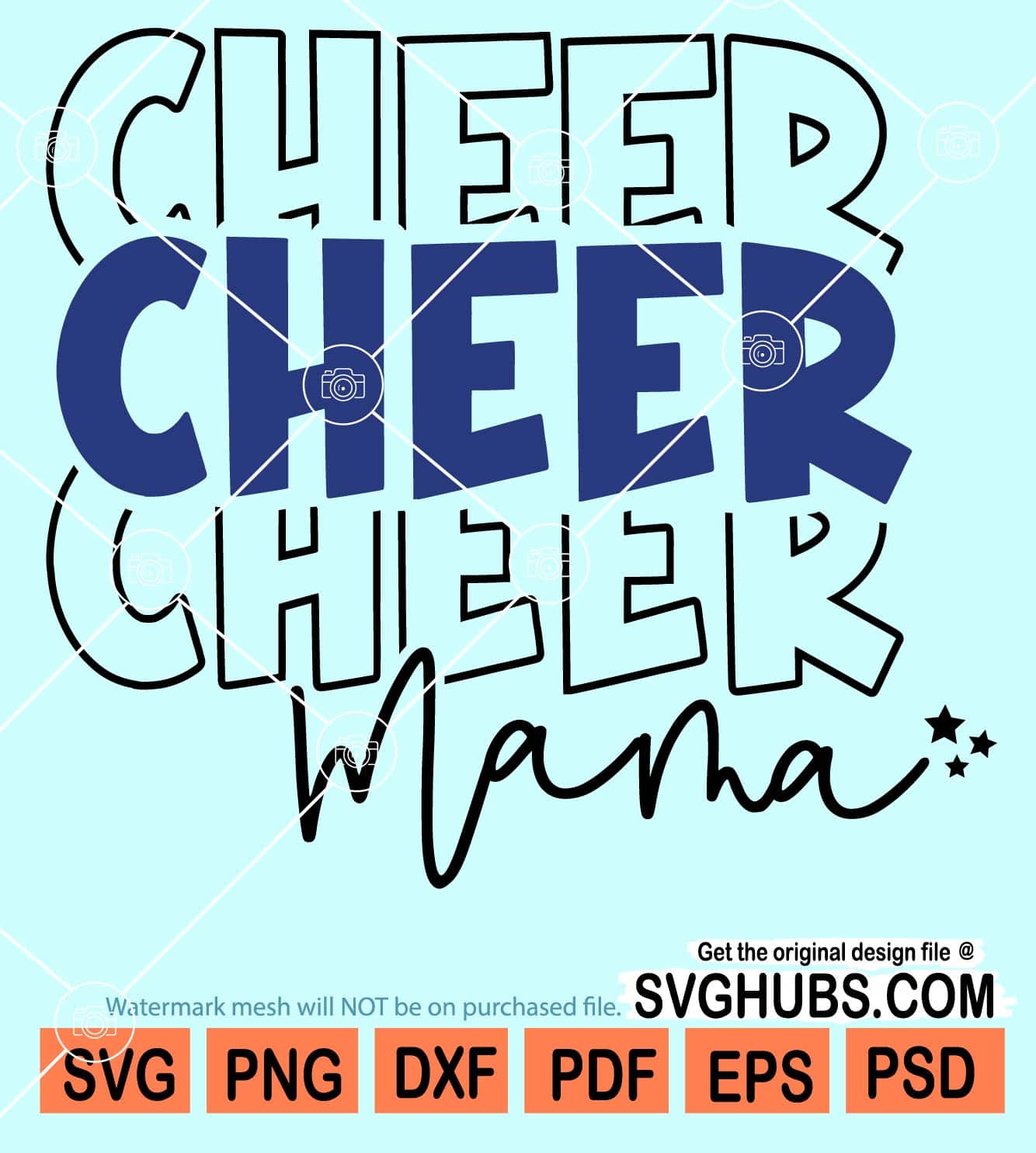 Cheer mama stacked svg