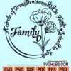 Circle family floral wreath svg