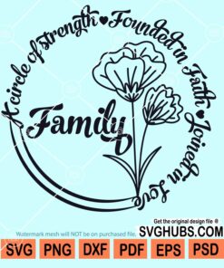 Circle family floral wreath svg