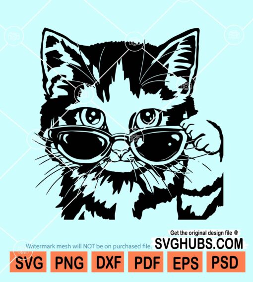 Cool cat with sunglasses svg