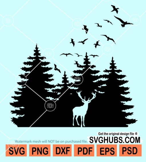 Deer in forest svg