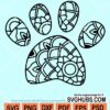 Dog paw mandala svg