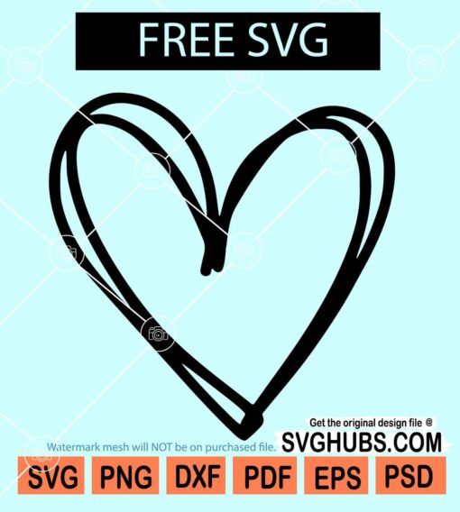 Doodle Heart SVG free