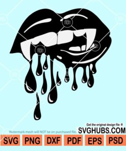 Dripping halloween vampire lips svg