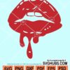 Dripping red lips svg