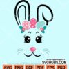 Easter bunny face with eggs svg