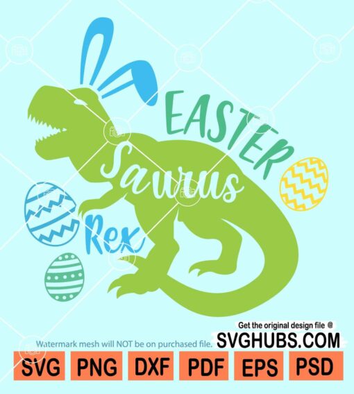 Easter saurus svg, Bunny Saurus Svg, Easter T-Rex Svg, Dinosaur Bunny