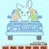 Easter truck with bunny and eggs svg