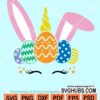 Easter unicorn with eggs svg