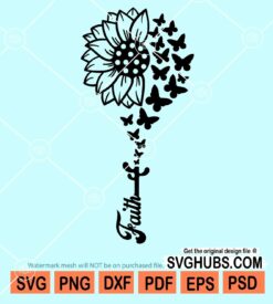Faith butterfly sunflower svg