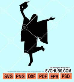 Female graduation silhouette svg