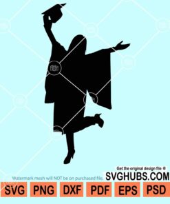 Female graduation silhouette svg