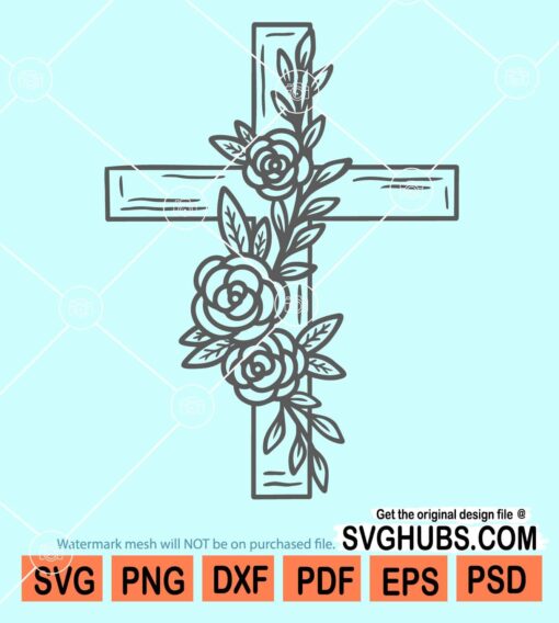 Floral Cross svg