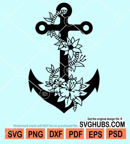 Floral anchor svg