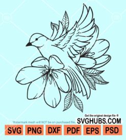 Floral bird svg