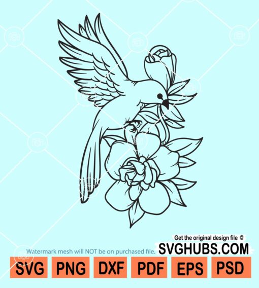 Floral bird svg