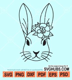 Floral bunny svg
