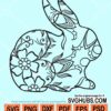 Floral bunny svg