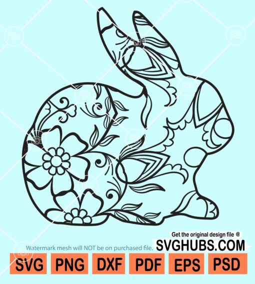 Floral bunny svg