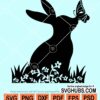 Floral bunny with butterfly svg
