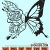 Floral butterfly svg